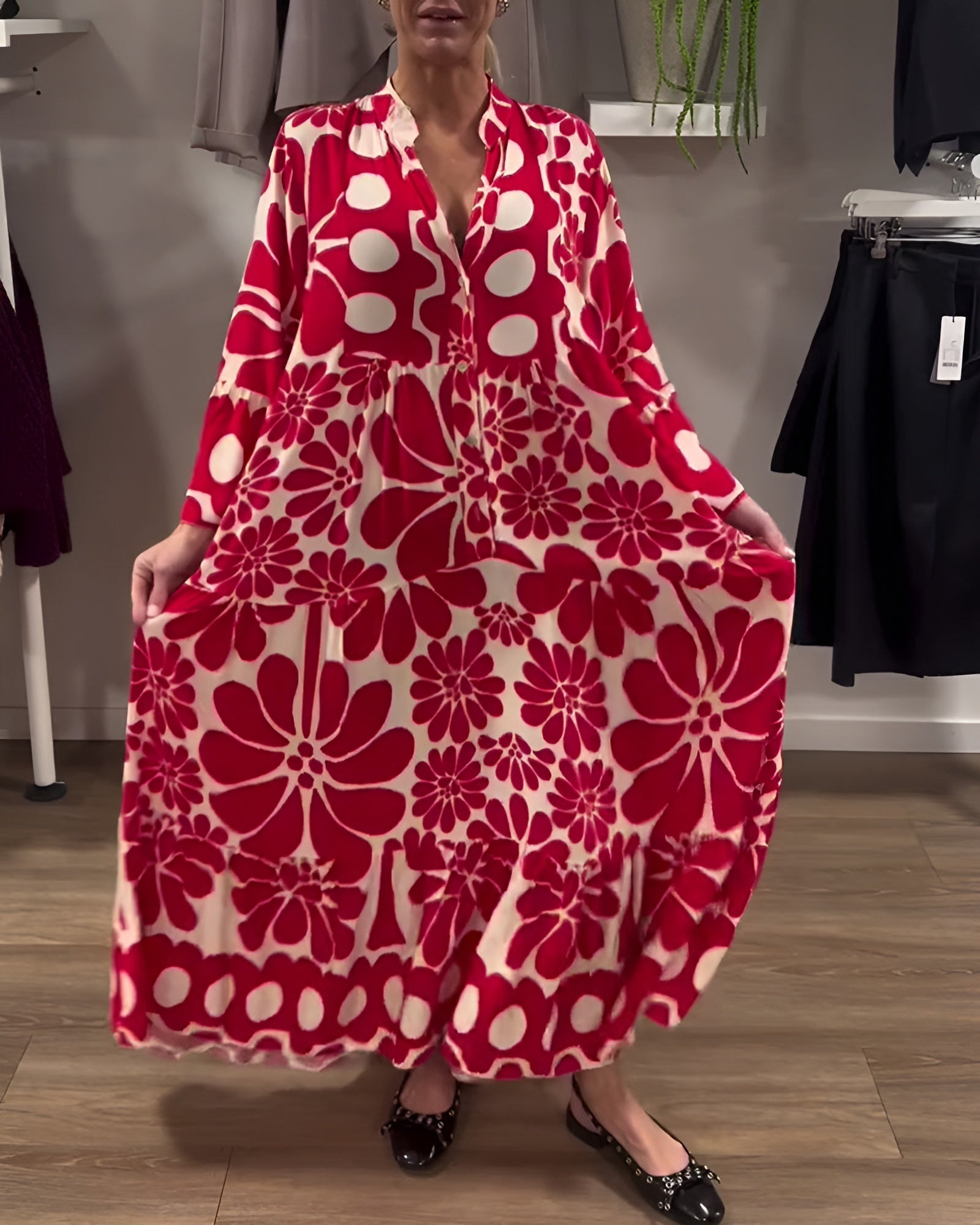 Marielle | Elegancka Sukienka Maxi z Wzorem
